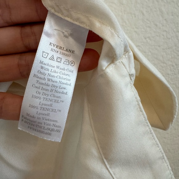 Everlane The Drapey Square Shirt Bone White Boxy Tencel Oversize XS - Picture 8 of 14